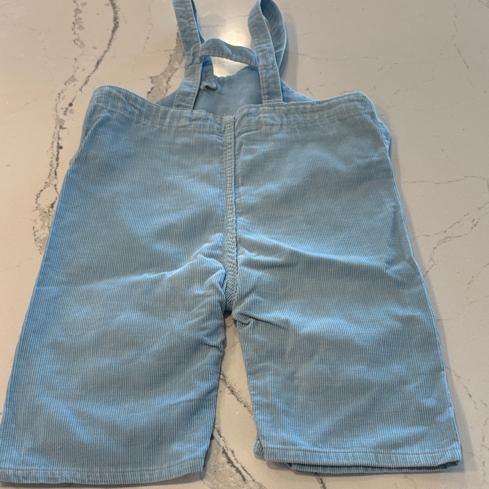 Charming Blue Kids Overalls with Bunny Embroidery - Picture 2 of 4